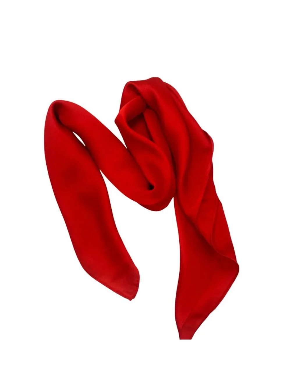 Elegant Square Silky Satin Scarf Bandana RED Headwear Solid Soft Versatile Shawl